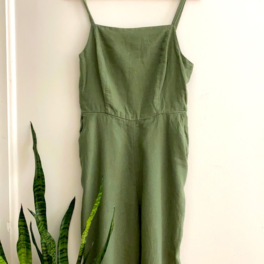 Old Navy Olive Green Linen Romper